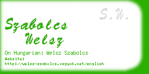 szabolcs welsz business card